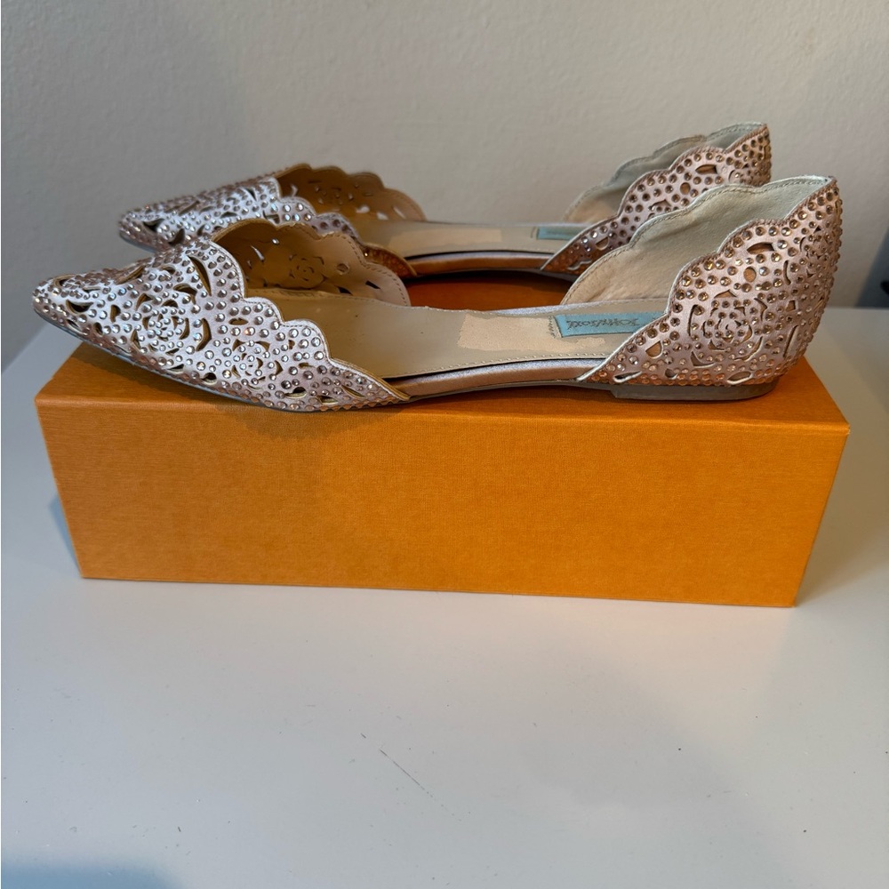 Betsy Johnson Rhinestone Metallic Flats - Picture 5 of 11